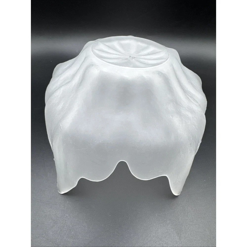 Viking‎ Epic Lotus Blossom Bowl White Frost Vintage Glass MCM Mid Century Modern